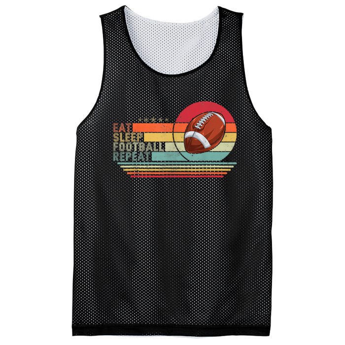 Retro Vintage Eat Sleep Football Repeat American Sport Boy Mesh Reversible Basketball Jersey Tank