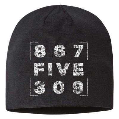 Retro Vintage Eighties Tee 8675309 Nostalgic and Funny 80's Sustainable Beanie