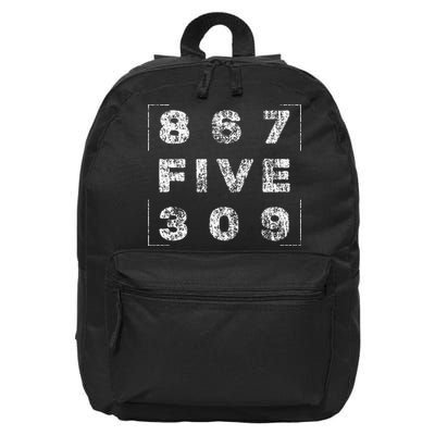 Retro Vintage Eighties Tee 8675309 Nostalgic and Funny 80's 16 in Basic Backpack