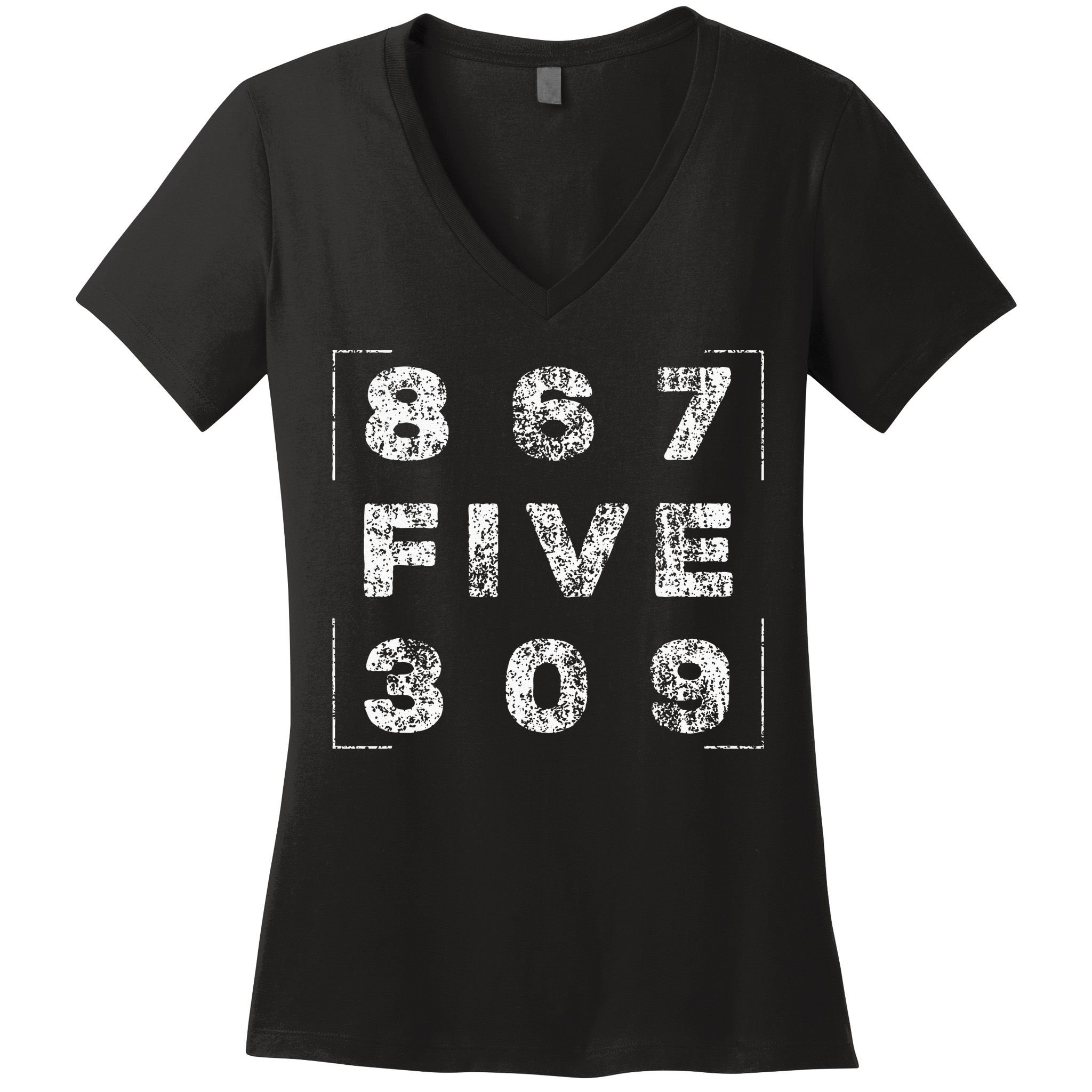 Retro Vintage Eighties Tee 8675309 Nostalgic and Funny 80's Women's V-Neck T-Shirt