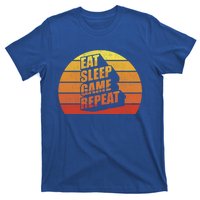 Retro Vintage Eat Sleep Game Repeat Gamer Funny Gift Funny Gaming Gift T-Shirt