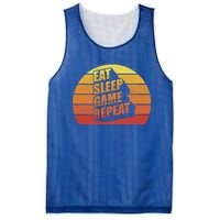 Retro Vintage Eat Sleep Game Repeat Gamer Funny Gift Funny Gaming Gift Mesh Reversible Basketball Jersey Tank