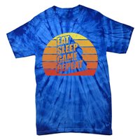 Retro Vintage Eat Sleep Game Repeat Gamer Funny Gift Funny Gaming Gift Tie-Dye T-Shirt