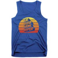 Retro Vintage Eat Sleep Game Repeat Gamer Funny Gift Funny Gaming Gift Tank Top