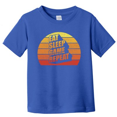 Retro Vintage Eat Sleep Game Repeat Gamer Funny Gift Funny Gaming Gift Toddler T-Shirt