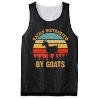 Retro Vintage Easily Distracted By Goats Funny Goat Lover Mesh Reversible Basketball Jersey Tank