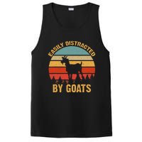 Retro Vintage Easily Distracted By Goats Funny Goat Lover PosiCharge Competitor Tank