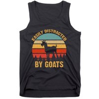 Retro Vintage Easily Distracted By Goats Funny Goat Lover Tank Top