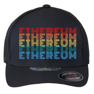 Retro Vintage Ethereum, Crypto Currency, Blockchain, ETH Logo, ETH Coin Lovers Flexfit Unipanel Trucker Cap
