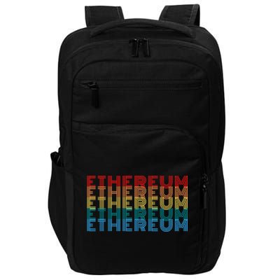 Retro Vintage Ethereum, Crypto Currency, Blockchain, ETH Logo, ETH Coin Lovers Impact Tech Backpack
