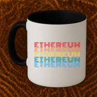 Retro Vintage Ethereum, Crypto Currency, Blockchain, ETH Logo, ETH Coin Lovers Mug
