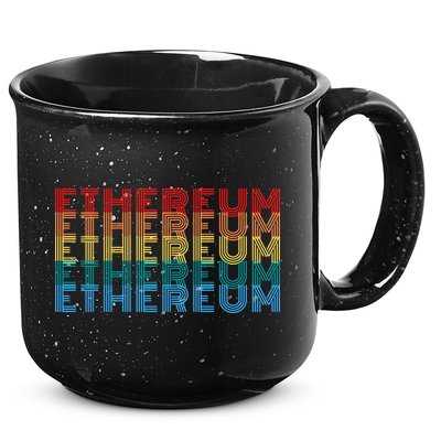 Retro Vintage Ethereum, Crypto Currency, Blockchain, ETH Logo, ETH Coin Lovers 15oz Campfire Ceramic Mug