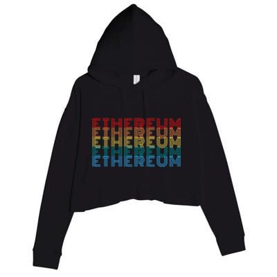 Retro Vintage Ethereum, Crypto Currency, Blockchain, ETH Logo, ETH Coin Lovers Crop Fleece Hoodie