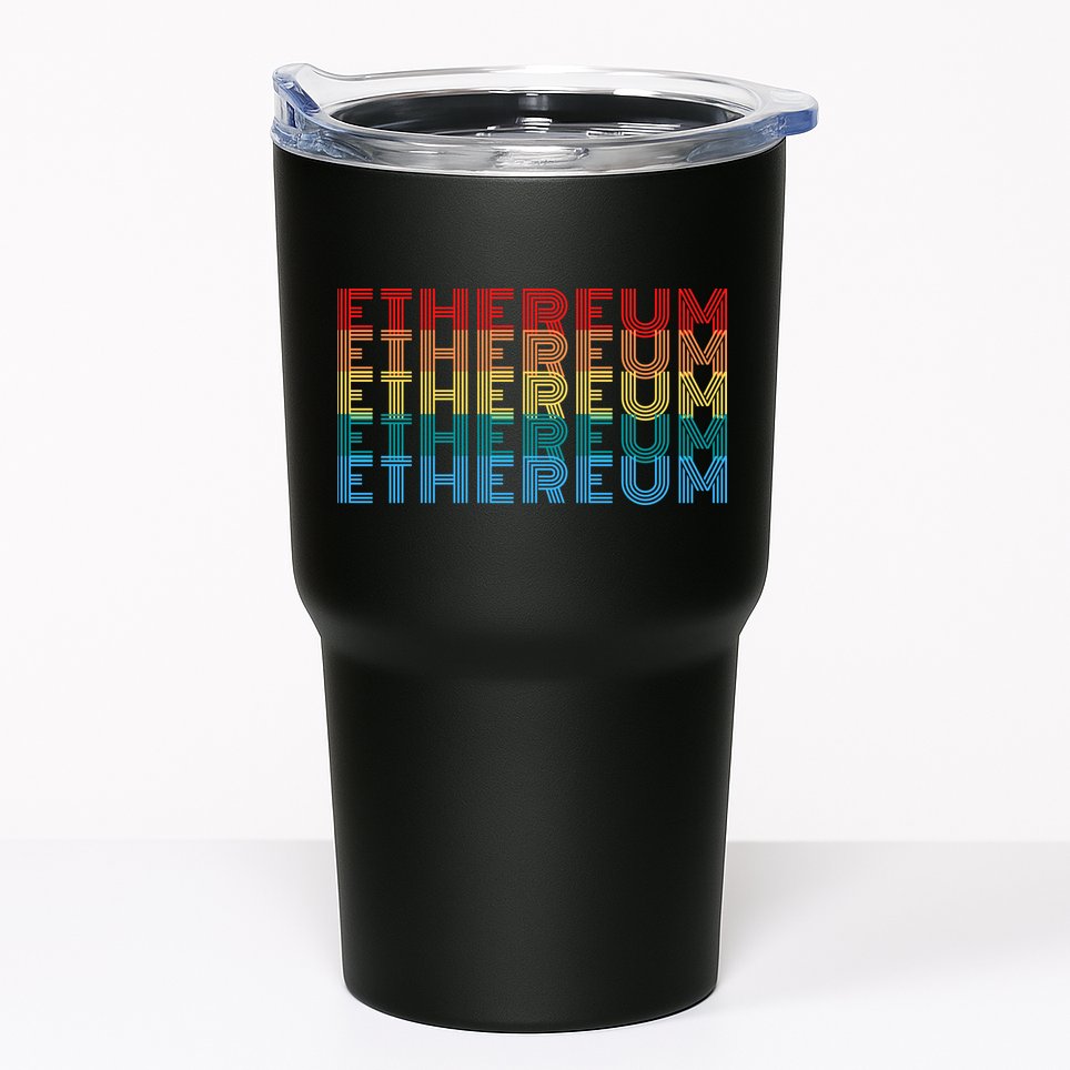 Retro Vintage Ethereum, Crypto Currency, Blockchain, ETH Logo, ETH Coin Lovers Tumbler