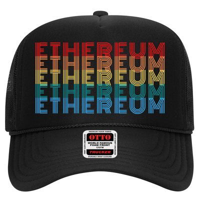 Retro Vintage Ethereum, Crypto Currency, Blockchain, ETH Logo, ETH Coin Lovers Trucker Hat