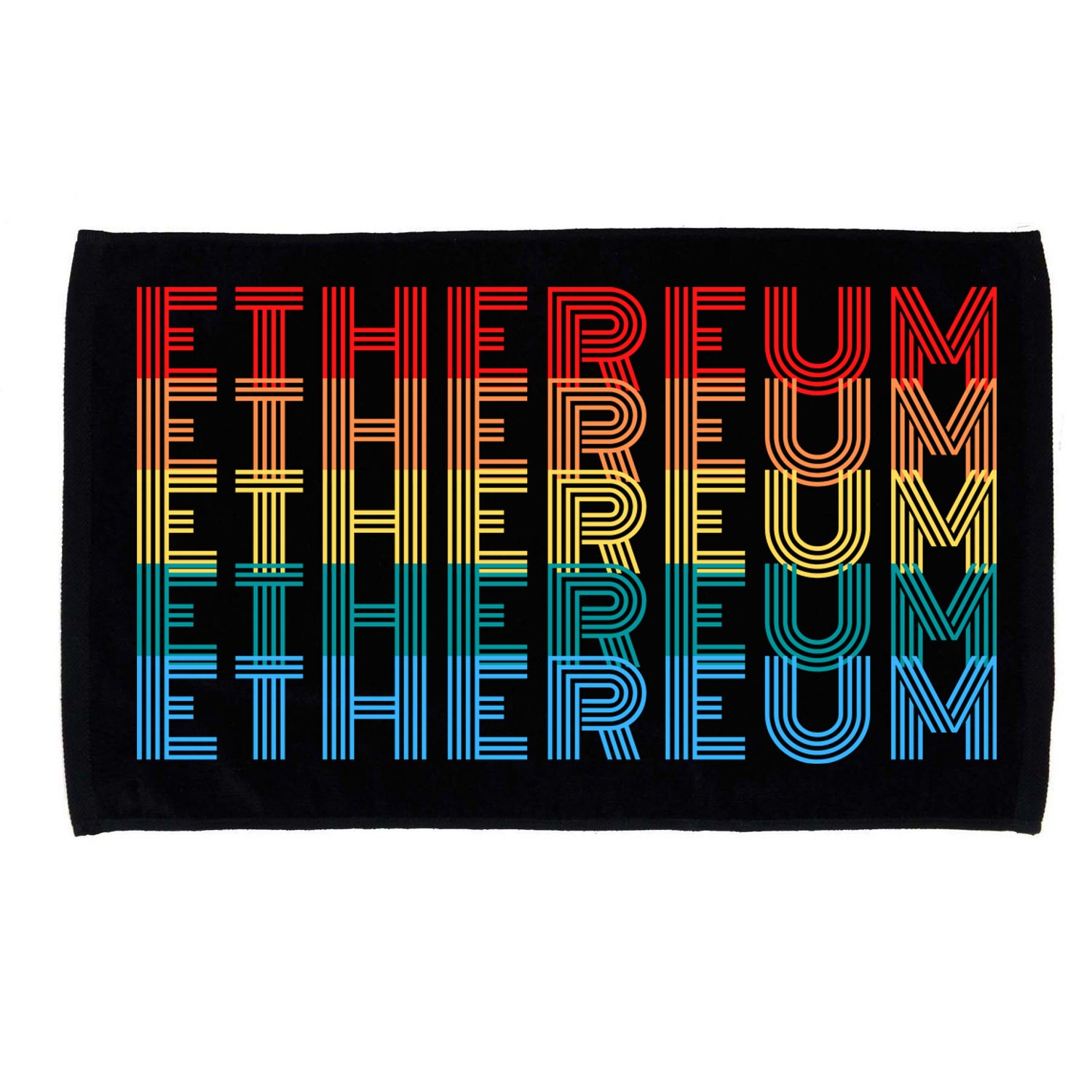 Retro Vintage Ethereum, Crypto Currency, Blockchain, ETH Logo, ETH Coin Lovers Microfiber Hand Towel