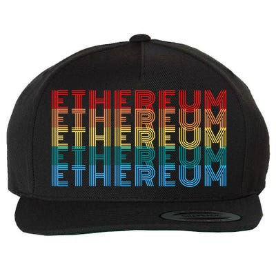 Retro Vintage Ethereum, Crypto Currency, Blockchain, ETH Logo, ETH Coin Lovers Wool Snapback Cap