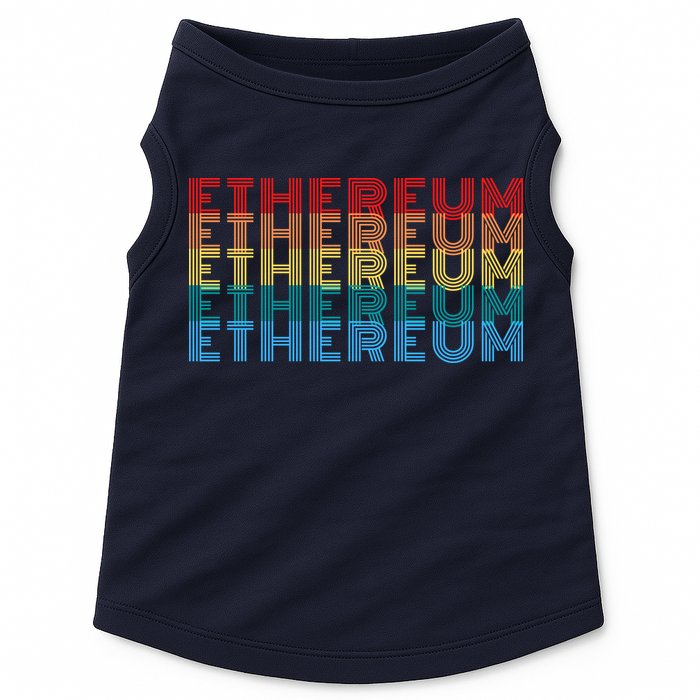 Retro Vintage Ethereum, Crypto Currency, Blockchain, ETH Logo, ETH Coin Lovers Doggie Tank