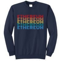 Retro Vintage Ethereum, Crypto Currency, Blockchain, ETH Logo, ETH Coin Lovers Sweatshirt