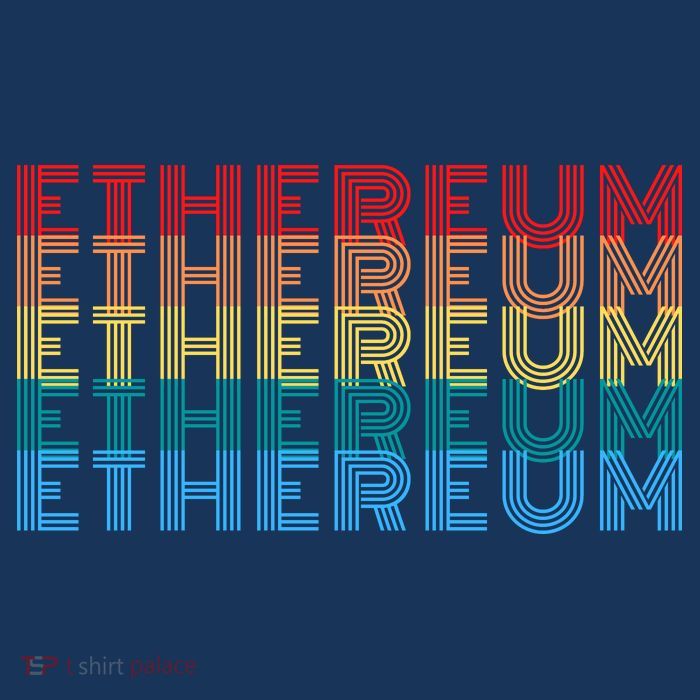 Retro Vintage Ethereum, Crypto Currency, Blockchain, ETH Logo, ETH Coin Lovers T-Shirt