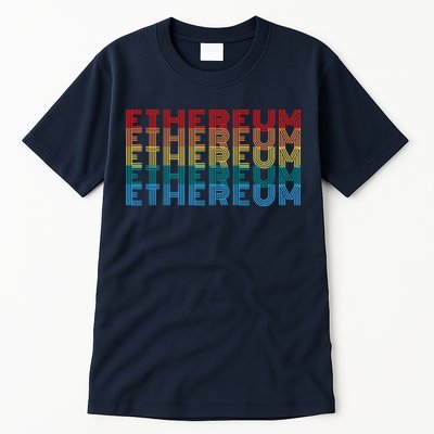 Retro Vintage Ethereum, Crypto Currency, Blockchain, ETH Logo, ETH Coin Lovers Tall T-Shirt