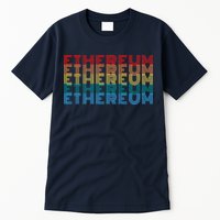 Retro Vintage Ethereum, Crypto Currency, Blockchain, ETH Logo, ETH Coin Lovers Tall T-Shirt