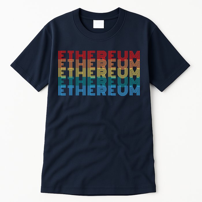 Retro Vintage Ethereum, Crypto Currency, Blockchain, ETH Logo, ETH Coin Lovers Tall T-Shirt