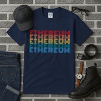 Retro Vintage Ethereum, Crypto Currency, Blockchain, ETH Logo, ETH Coin Lovers Tall T-Shirt