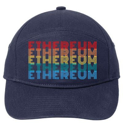 Retro Vintage Ethereum, Crypto Currency, Blockchain, ETH Logo, ETH Coin Lovers 7-Panel Snapback Hat