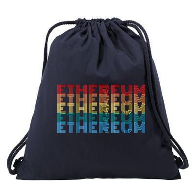 Retro Vintage Ethereum, Crypto Currency, Blockchain, ETH Logo, ETH Coin Lovers Drawstring Bag