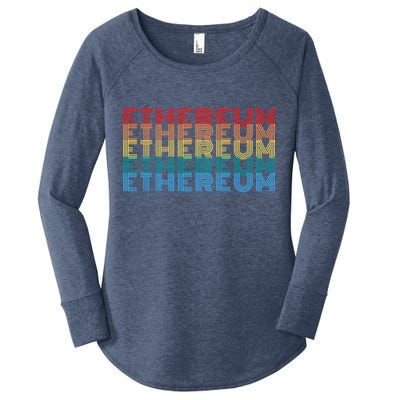 Retro Vintage Ethereum, Crypto Currency, Blockchain, ETH Logo, ETH Coin Lovers Women's Perfect Tri Tunic Long Sleeve Shirt