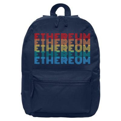 Retro Vintage Ethereum, Crypto Currency, Blockchain, ETH Logo, ETH Coin Lovers 16 in Basic Backpack