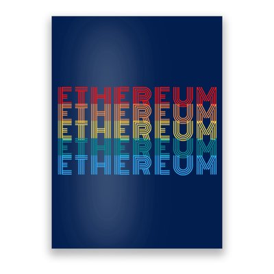 Retro Vintage Ethereum, Crypto Currency, Blockchain, ETH Logo, ETH Coin Lovers Poster