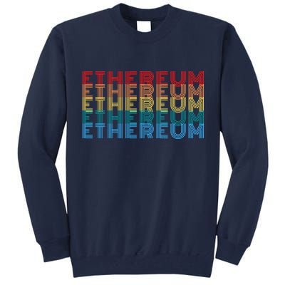 Retro Vintage Ethereum, Crypto Currency, Blockchain, ETH Logo, ETH Coin Lovers Tall Sweatshirt