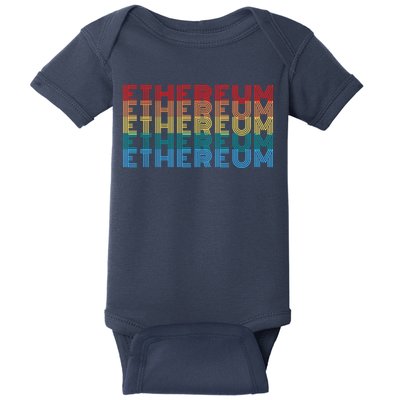 Retro Vintage Ethereum, Crypto Currency, Blockchain, ETH Logo, ETH Coin Lovers Baby Bodysuit