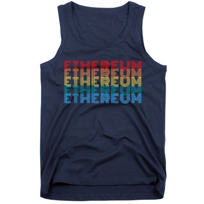 Retro Vintage Ethereum, Crypto Currency, Blockchain, ETH Logo, ETH Coin Lovers Tank Top
