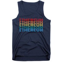 Retro Vintage Ethereum, Crypto Currency, Blockchain, ETH Logo, ETH Coin Lovers Tank Top