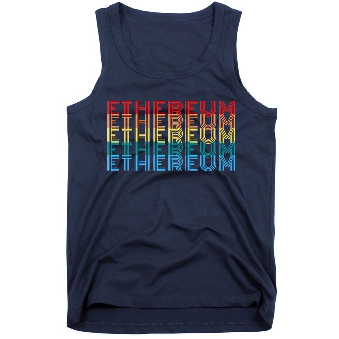 Retro Vintage Ethereum, Crypto Currency, Blockchain, ETH Logo, ETH Coin Lovers Tank Top