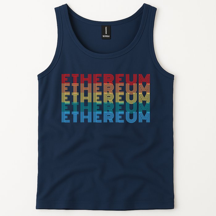 Retro Vintage Ethereum, Crypto Currency, Blockchain, ETH Logo, ETH Coin Lovers Tank Top