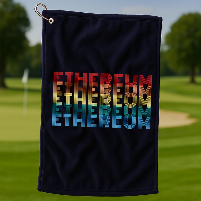 Retro Vintage Ethereum, Crypto Currency, Blockchain, ETH Logo, ETH Coin Lovers Golf Towel