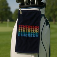 Retro Vintage Ethereum, Crypto Currency, Blockchain, ETH Logo, ETH Coin Lovers Golf Towel