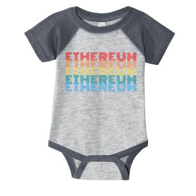 Retro Vintage Ethereum, Crypto Currency, Blockchain, ETH Logo, ETH Coin Lovers Infant Baby Jersey Bodysuit