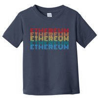 Retro Vintage Ethereum, Crypto Currency, Blockchain, ETH Logo, ETH Coin Lovers Toddler T-Shirt