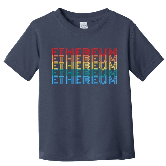 Retro Vintage Ethereum, Crypto Currency, Blockchain, ETH Logo, ETH Coin Lovers Toddler T-Shirt