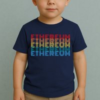 Retro Vintage Ethereum, Crypto Currency, Blockchain, ETH Logo, ETH Coin Lovers Toddler T-Shirt