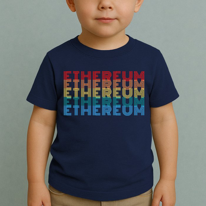 Retro Vintage Ethereum, Crypto Currency, Blockchain, ETH Logo, ETH Coin Lovers Toddler T-Shirt