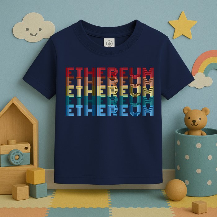Retro Vintage Ethereum, Crypto Currency, Blockchain, ETH Logo, ETH Coin Lovers Toddler T-Shirt