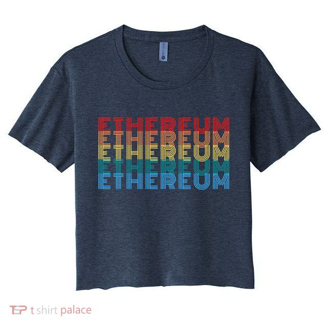 Retro Vintage Ethereum, Crypto Currency, Blockchain, ETH Logo, ETH Coin Lovers Crop Top