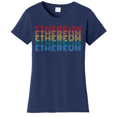 Retro Vintage Ethereum, Crypto Currency, Blockchain, ETH Logo, ETH Coin Lovers Women's T-Shirt