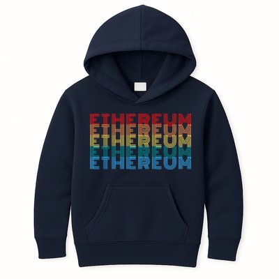 Retro Vintage Ethereum, Crypto Currency, Blockchain, ETH Logo, ETH Coin Lovers Kids Hoodie